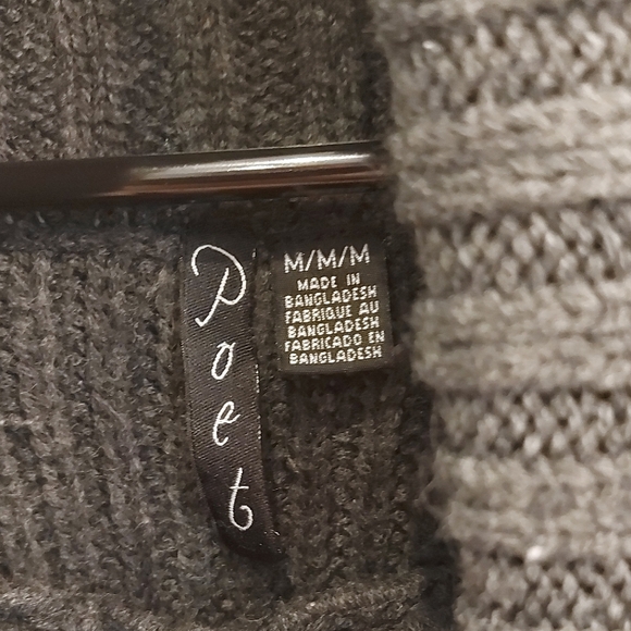 Black Cowl Neck Sweater with Three-Quarter Sleeves - Picture 2 of 6